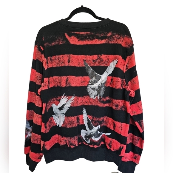 Amiri Pigeon Graffiti sweatshirt black and red horizontal striped mens M - Picture 2 of 6